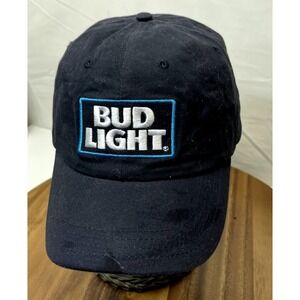 Bud Light Hat Cap Patch Hat‎ Snapback Beer Budweiser Black Dad Hat